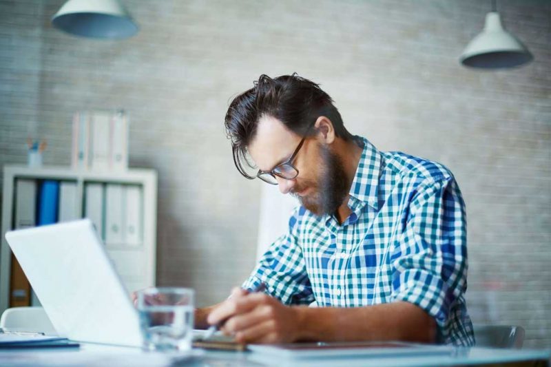 man using a laptop