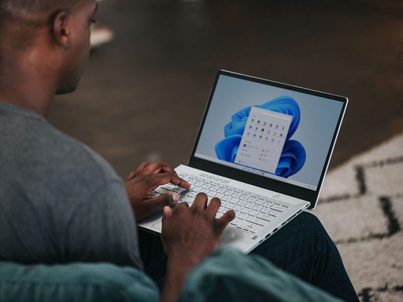 a person using a laptop