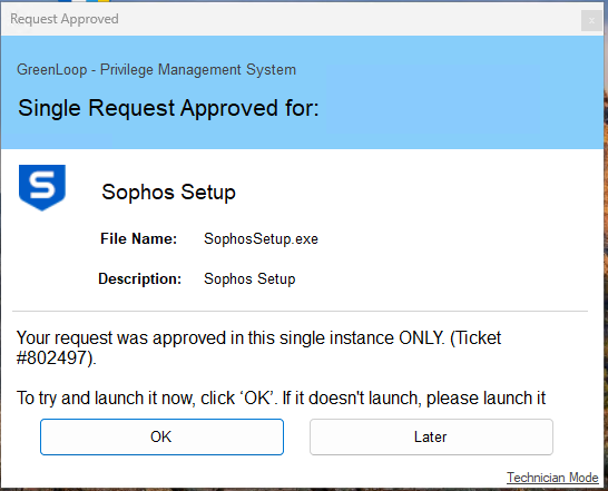 Desktop notification